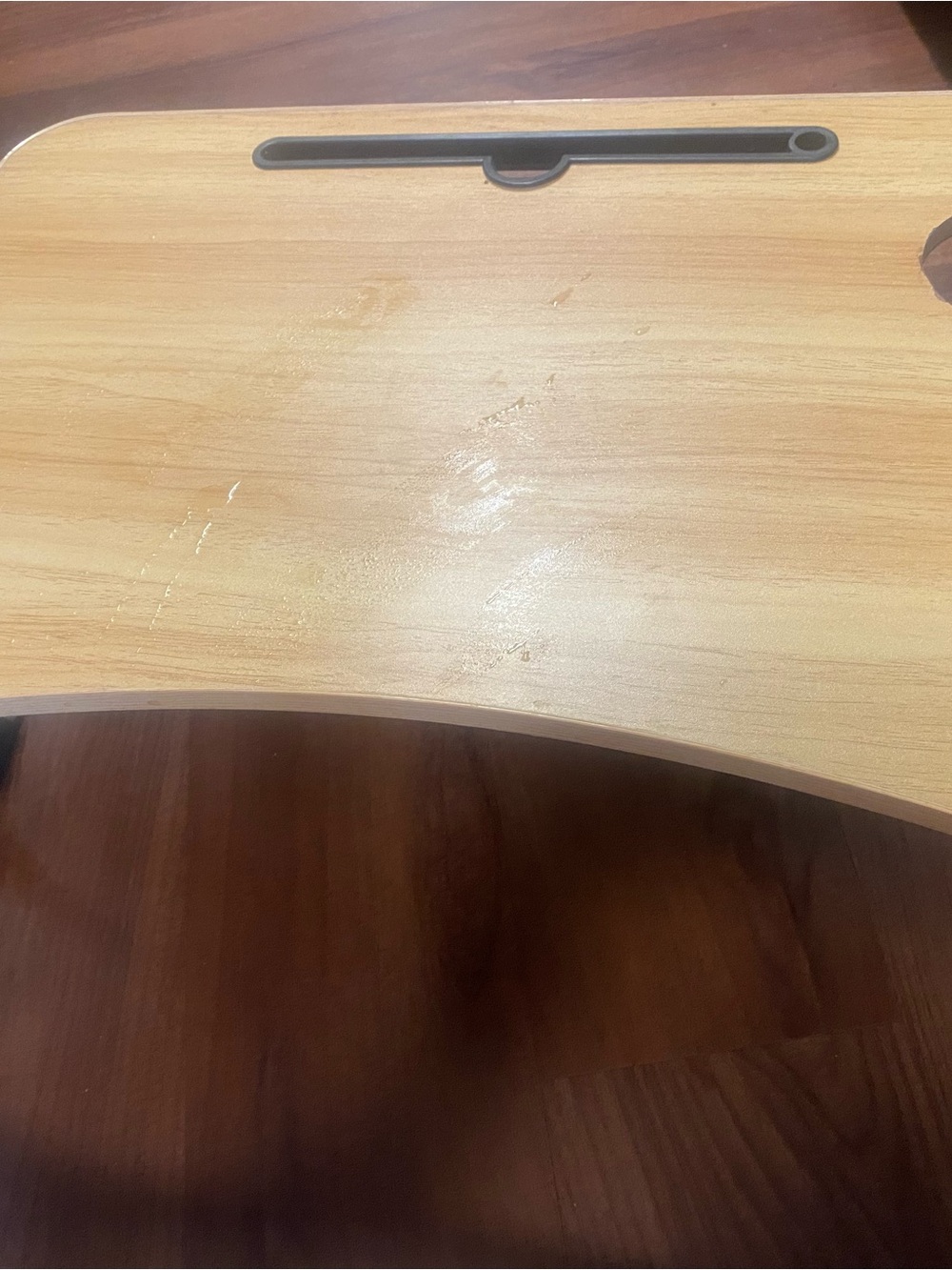 Portable Woodgrain Lap Desk with Tablet Slot - Light Wood